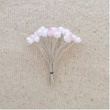 Bundle of Tiny White and Pink Fabric Buds ~ Vintage Germany ~ Old Store Stock